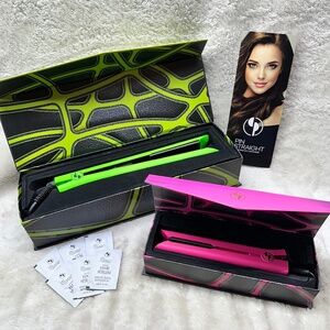 ⭐️ NEW Gift Hair Straightener/Curler Flat Iron and Travel Iron Green/Pink